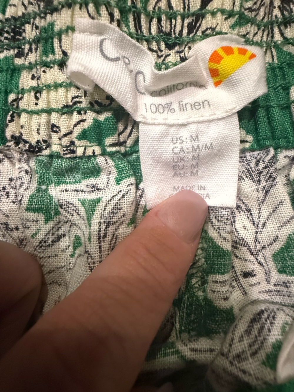 C&C California. Wide Leg Linen Jungle Print Pants. Size Medium. - Picture 5 of 9